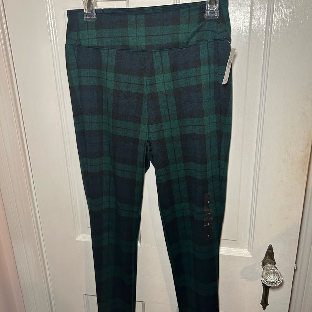 Gal Green Plaid Leggings